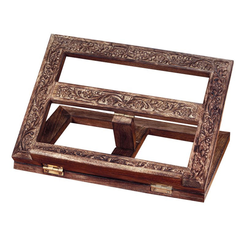 Cut-Out Ornate Carved Adjustable Bible Stand