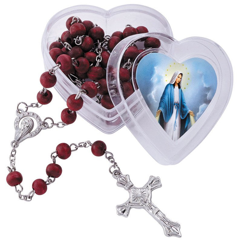 Rosary In Heart Case Rose Scented