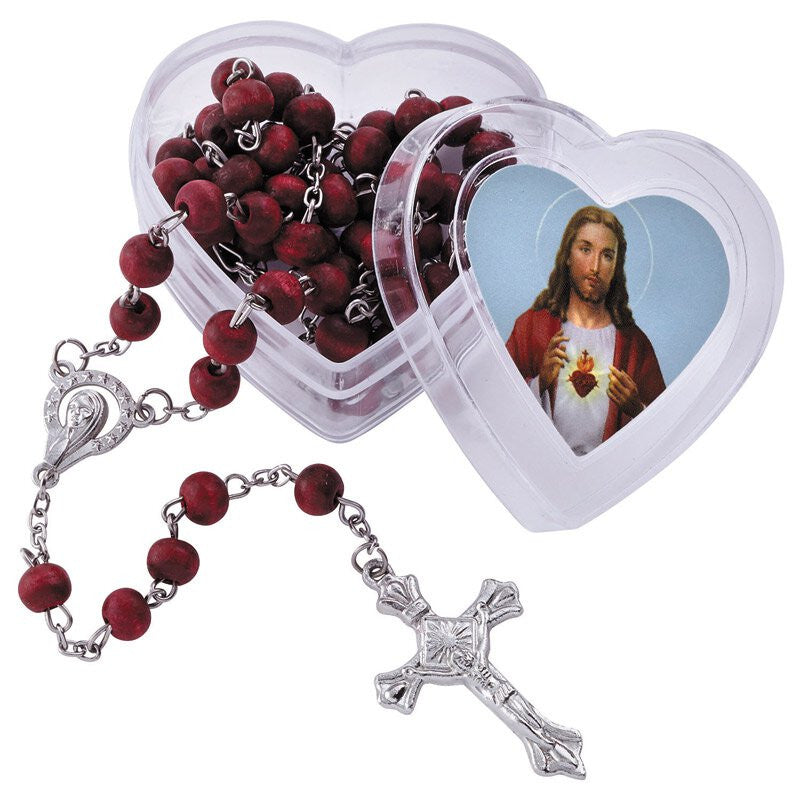 Rosary In Heart Case Rose Scented