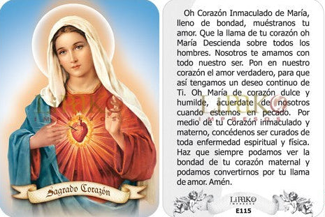 Sagrado Corazon De Maria Estampa Chica