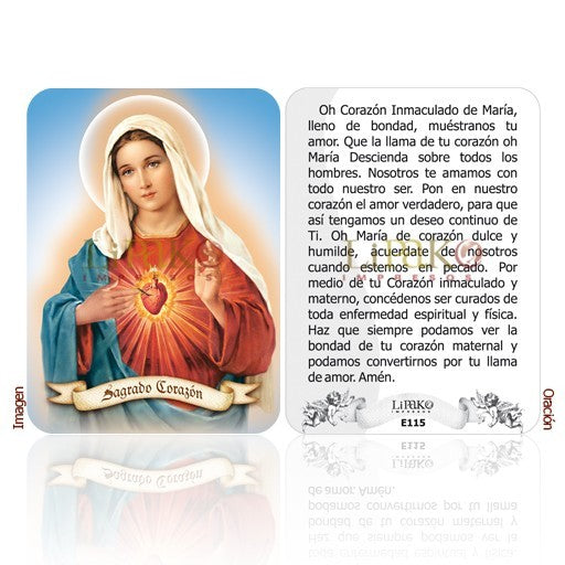 Sagrado Corazon De Maria Estampa Chica