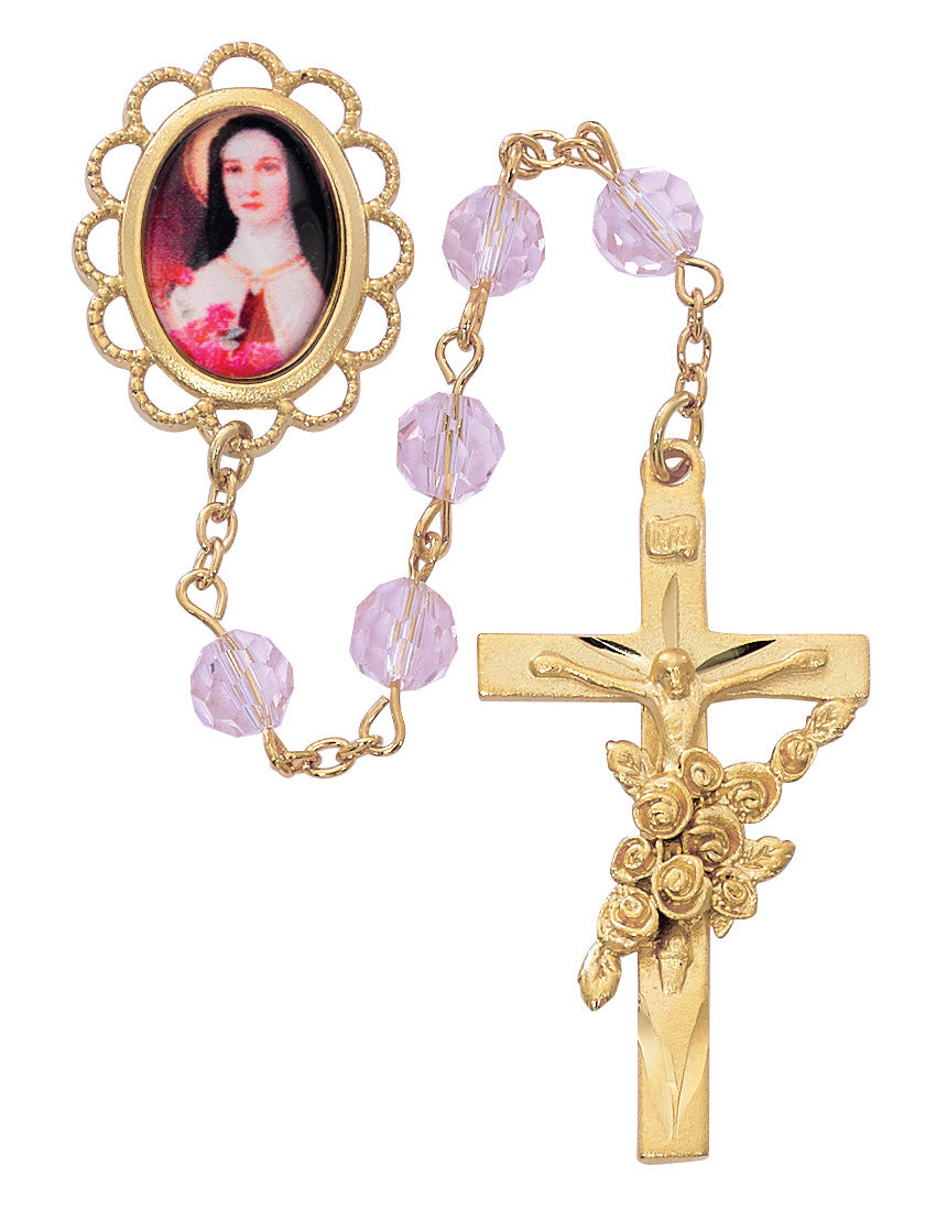 Gold Rose St. Therese Rosary