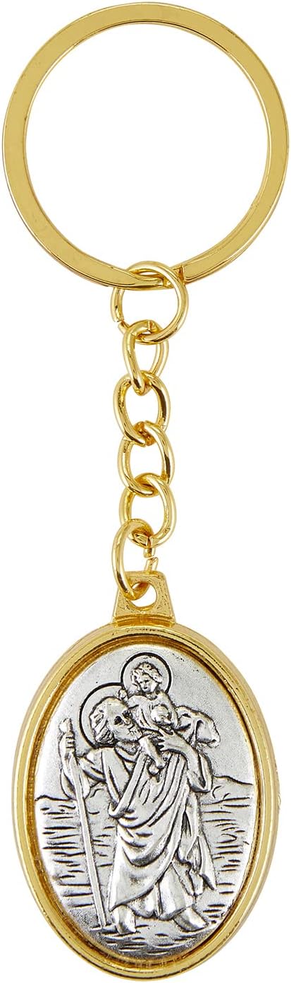 St . Joseph Two Tone Key Chain