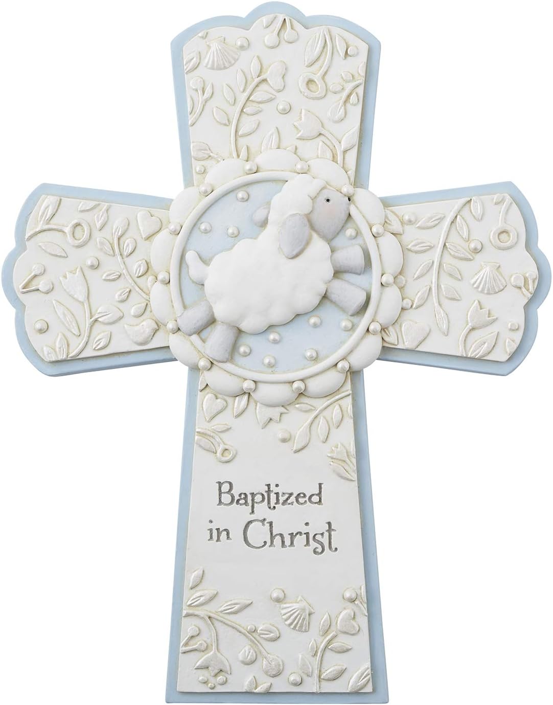 Baptized In Christ Blue Lamb Wall Cross