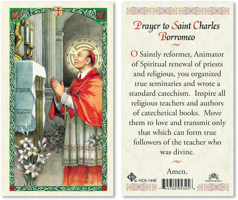 Prayer To Saint Charles Borromeo Holy Card