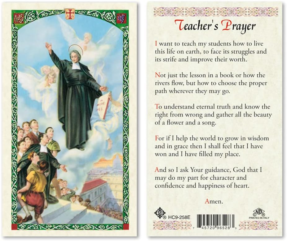 Teacher's Prayer Holy Card