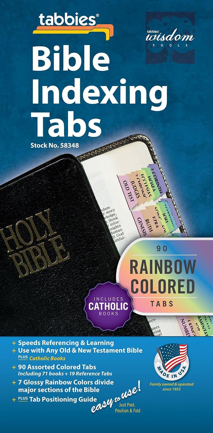 Bible Indexing Tabs Rainbow Colored