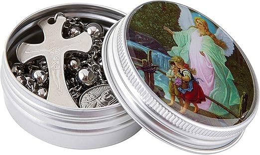 Guardian Angel Rosary Tin (Rosary NOT Included)
