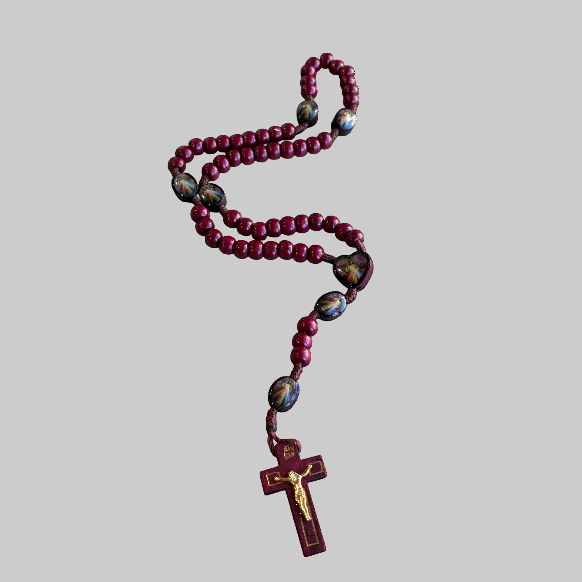 Divine Mercy & Sor Faustina Red Rosary