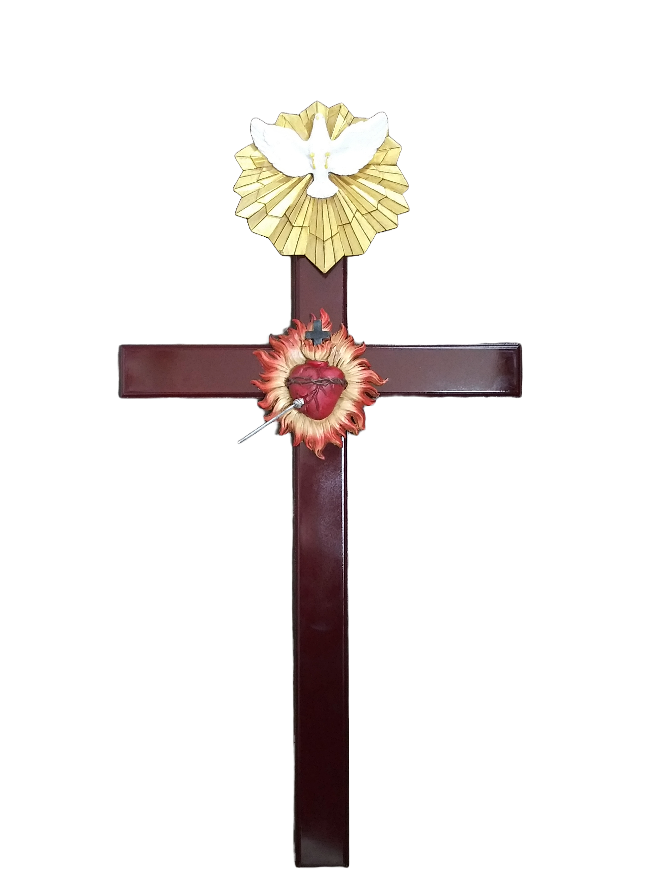 Holy Spirit Cross W/ Pierced Heart 29"