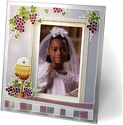 FIRST COMMUNION PHOTO FRAME GRAPES OF THE VINE PINK