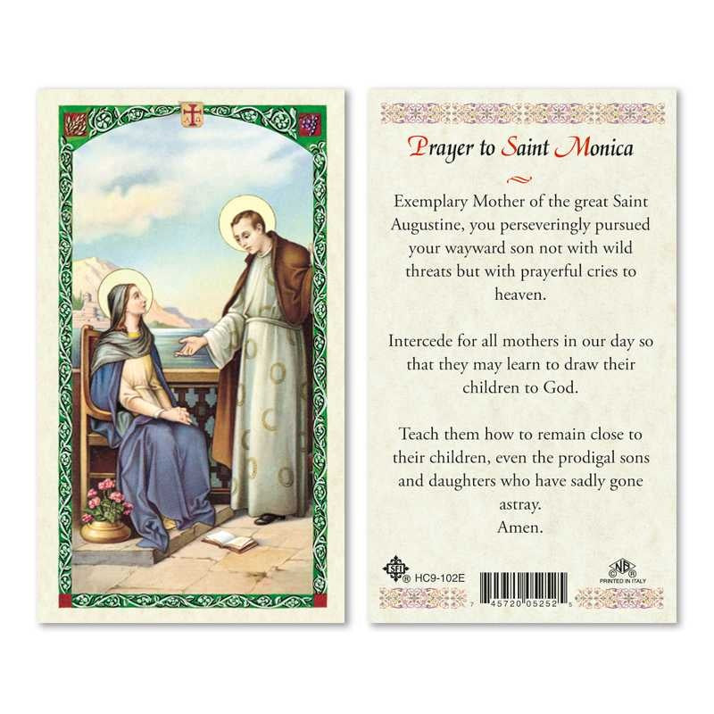 Prayer To Saint Monica Holy Card