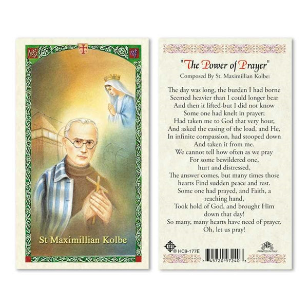 St. Maximillian Kolbe "The Power of Prayer" Holy Card