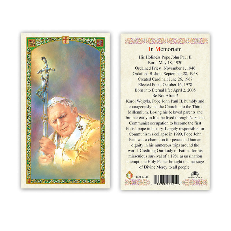 In Memoriam Pope John Paul II Holy Card