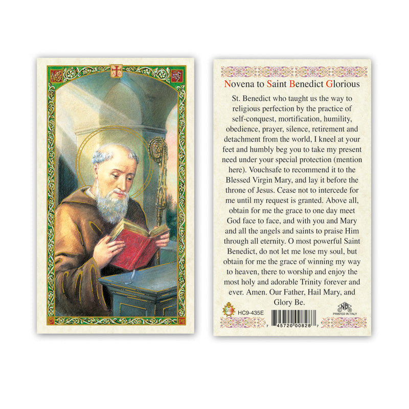 Novena To Saint Benedict Glorious Holy Card