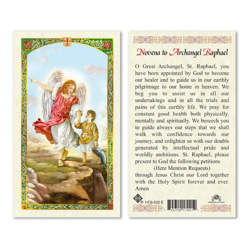 Novena To Archangel Raphael Holy Card