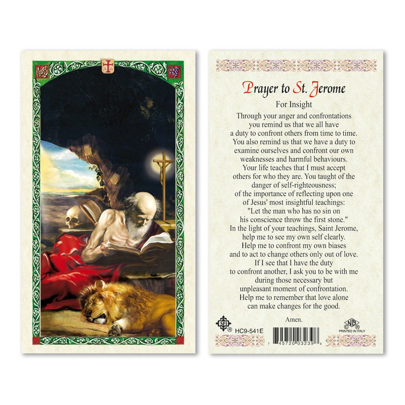 Prayer To St. Jerome Holy Card