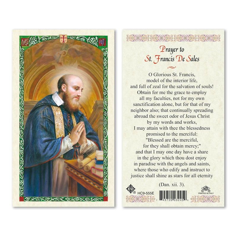 Prayer To St. Francis De Sales Holy Card