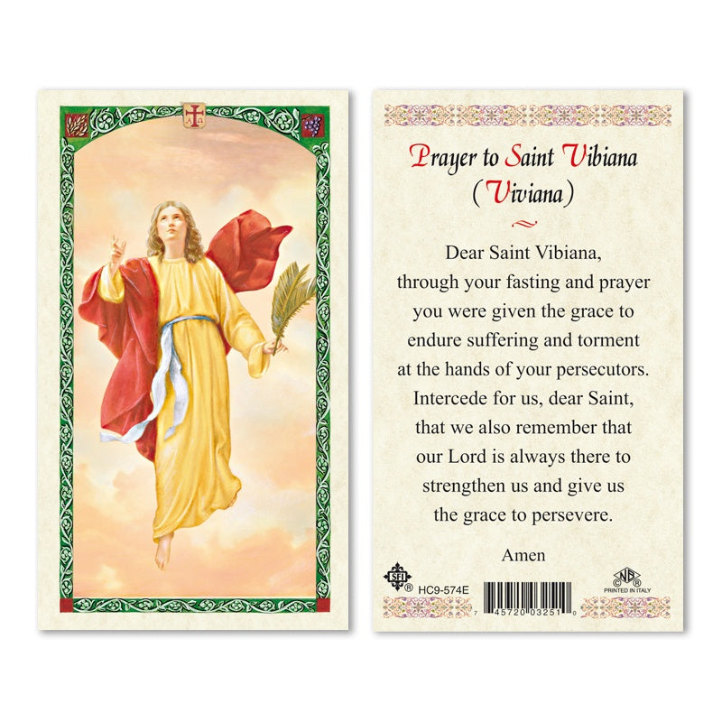Prayer To Saint Vibiana(Viviana) Holy Card