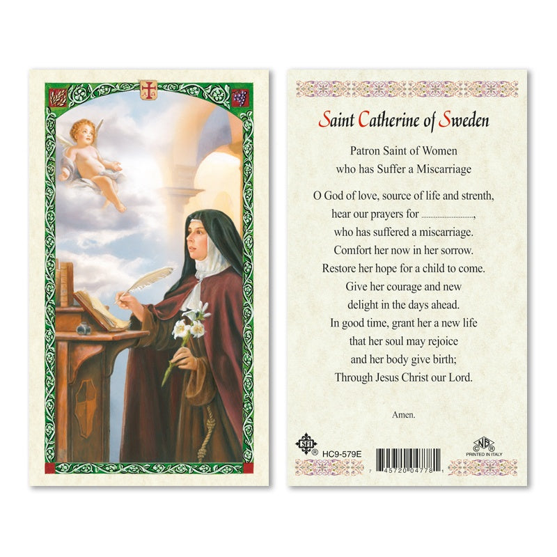Saint Catherine Of Sweden Holy Card