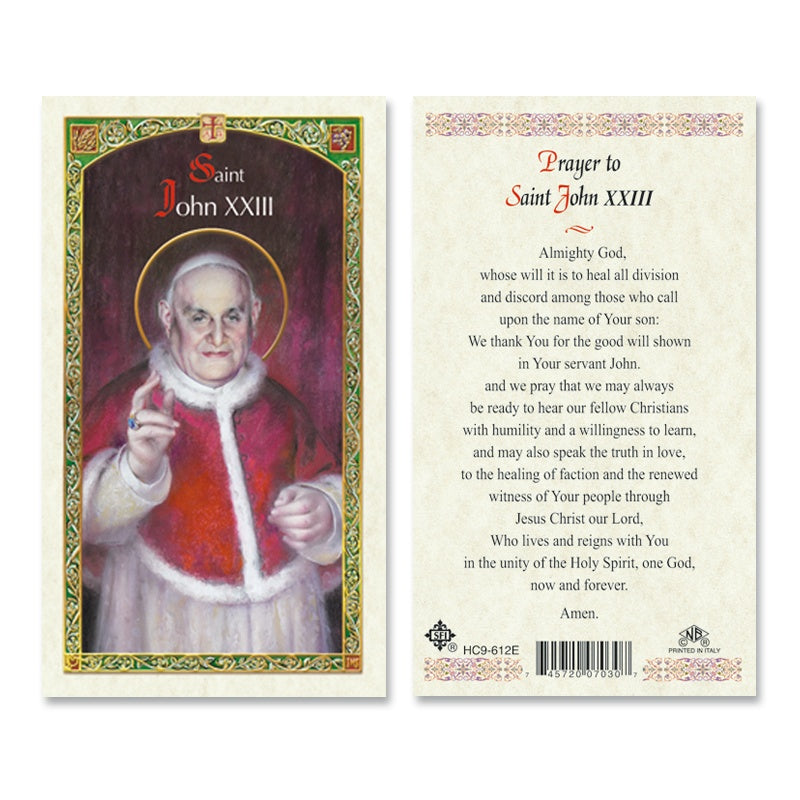 Prayer To Saint John XXIII Holy Card