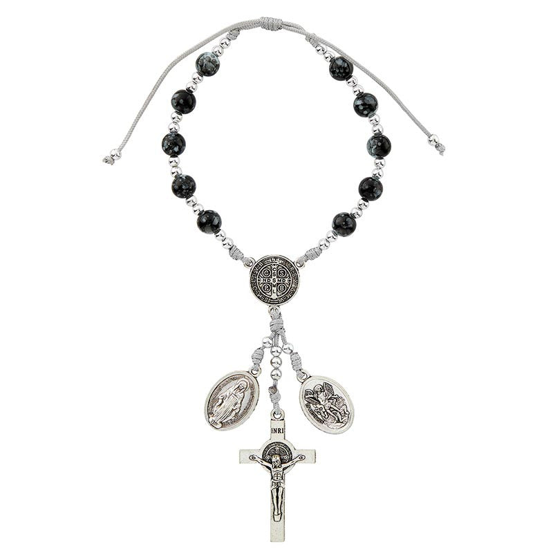 St. Benedict Marbled Auto Rosary