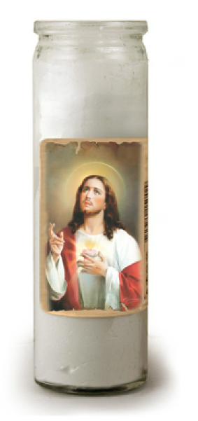 The Sacred Heart Of Jesus Offering Candle 8"