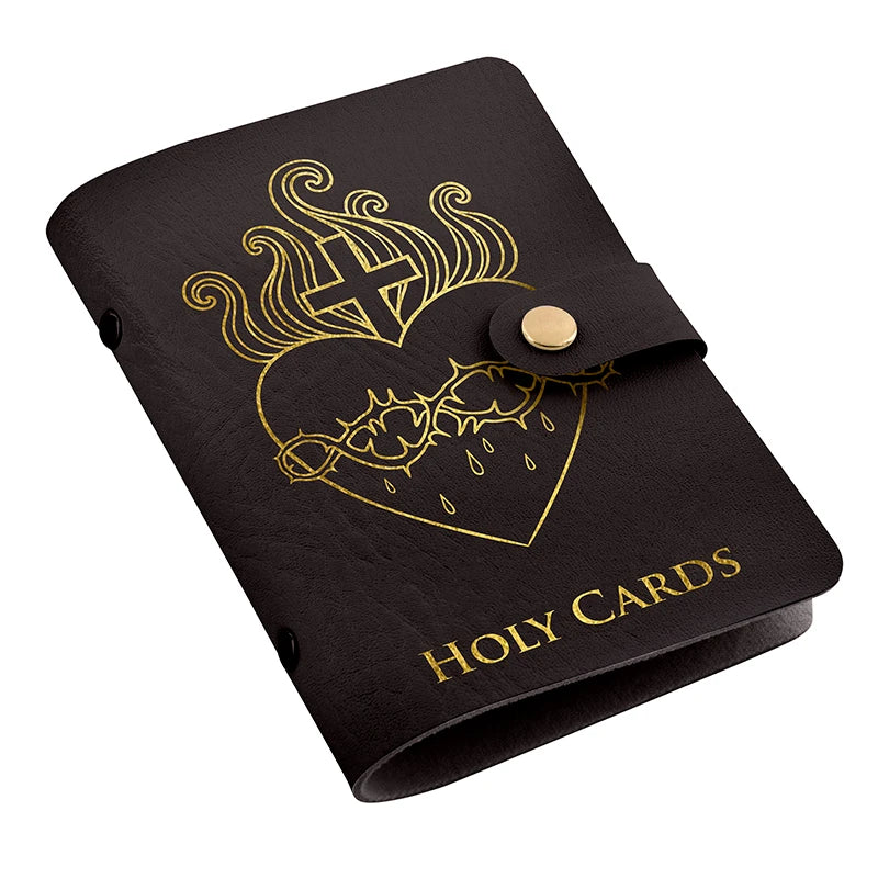 Dark Brown Sacred Heart Holy Card Holder
