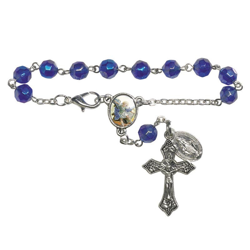 St. Michael Faceted Glass Decade Rosary