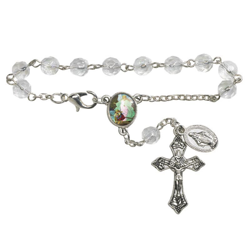 Guardian Angel Faceted Glass Decade Rosary