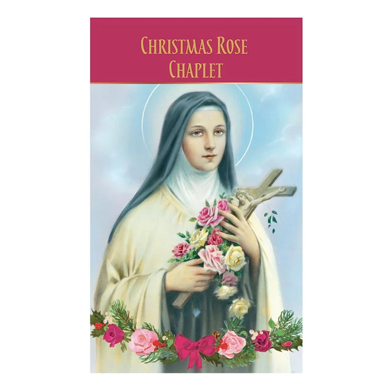 Christmas Rose Chaplet With Prayer Card