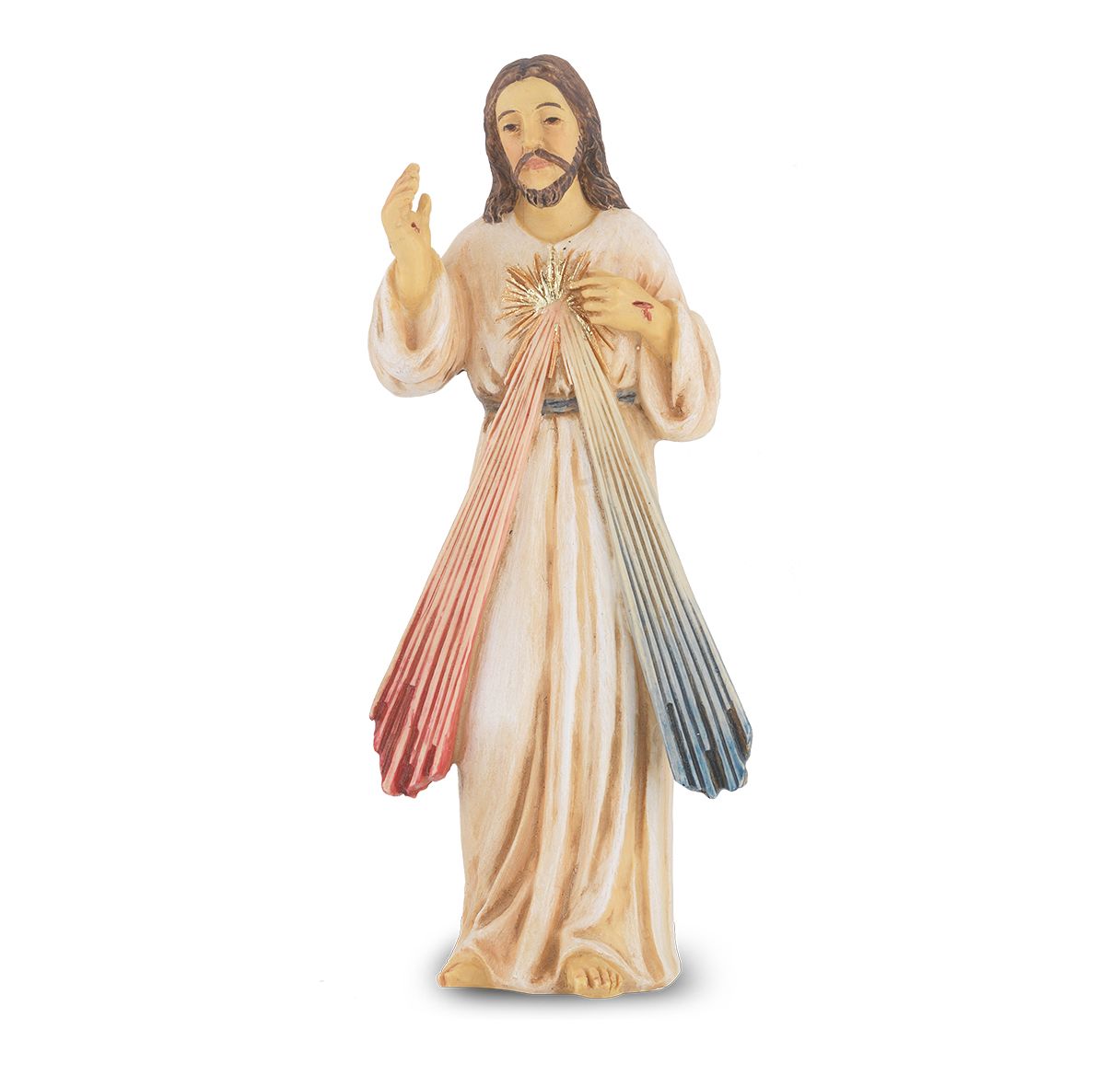 4" Cold Cast Resin Hand Painted Statue of Divine Mercy in a Deluxe Window Box