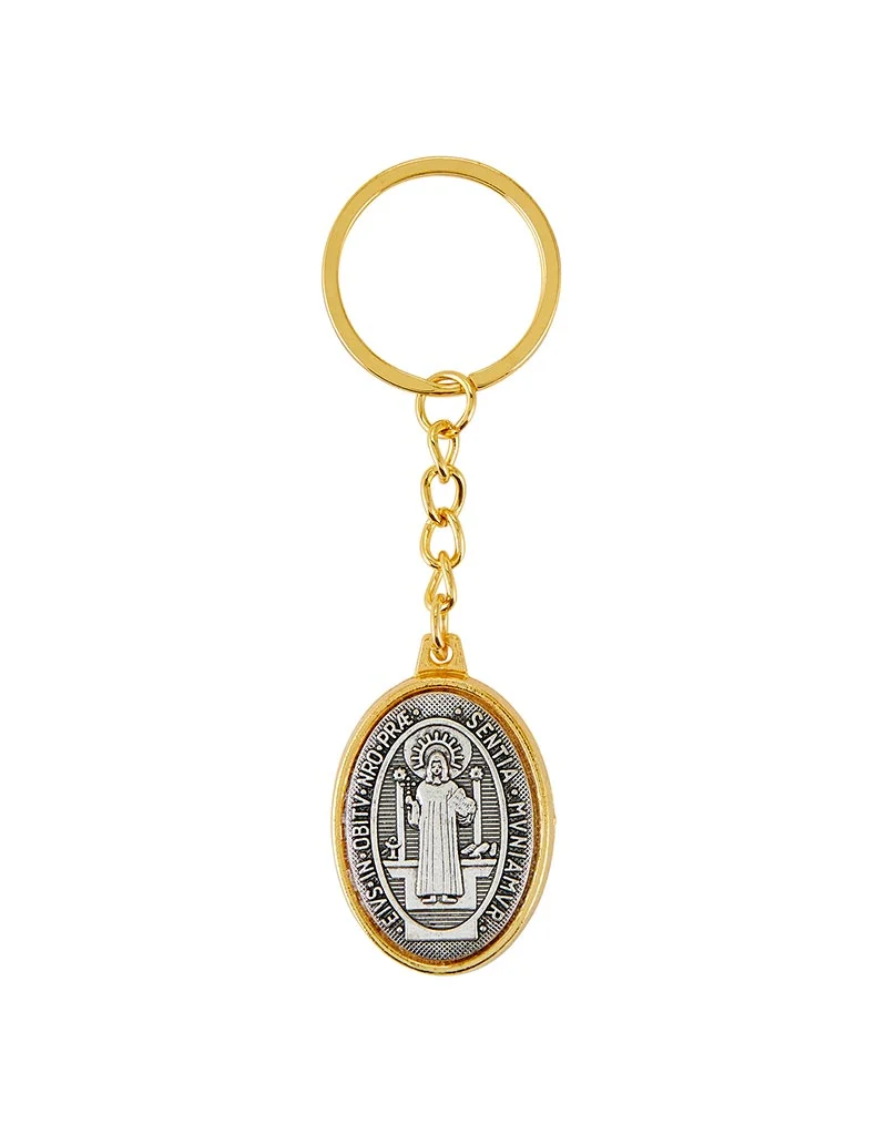 St. Benedict Two Tone Key Chain