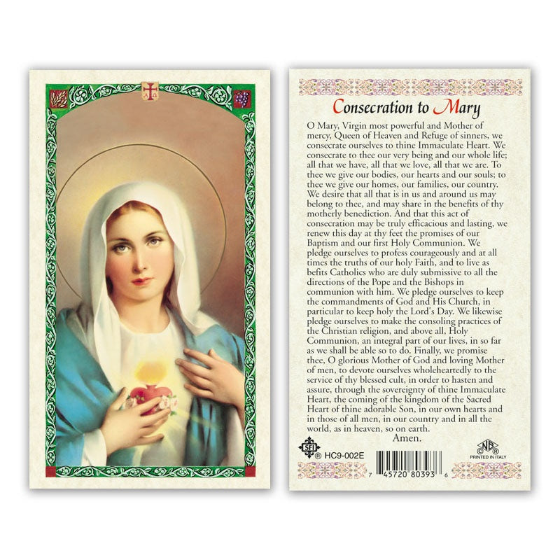 Consecration To Mary Holy Card