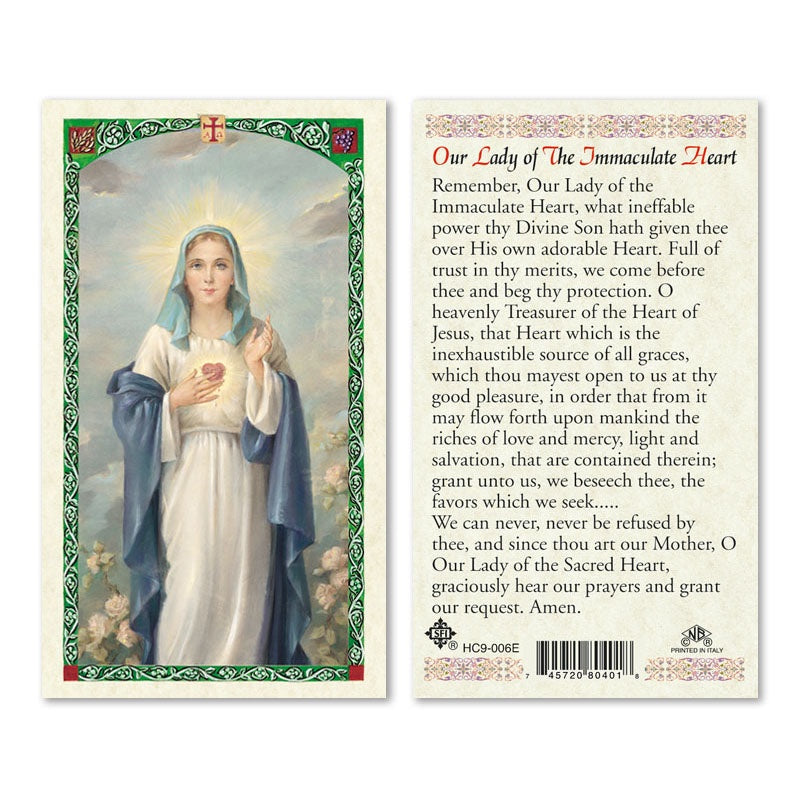 Our Lady Of The Immaculate Heart Holy Card