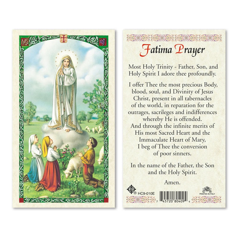 Fatima Prayer Holy Card