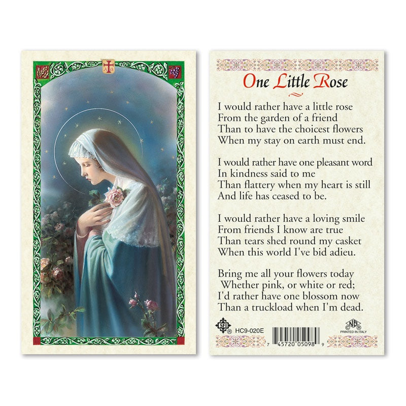 One Little Rose Holy Card