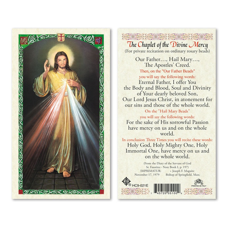 The Chaplet Of The Divine Mercy Holy Card