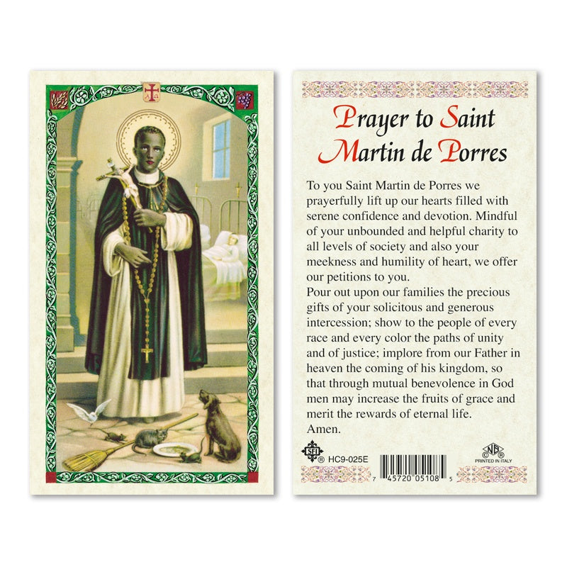 Prayer To Saint Martin De Porres Holy Card