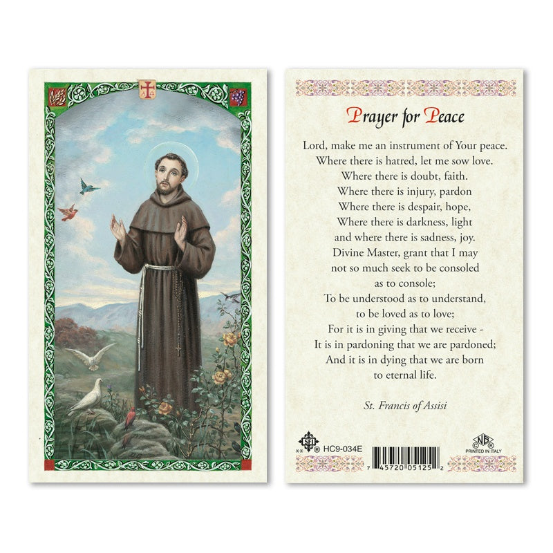 Prayer For Peace Holy Card