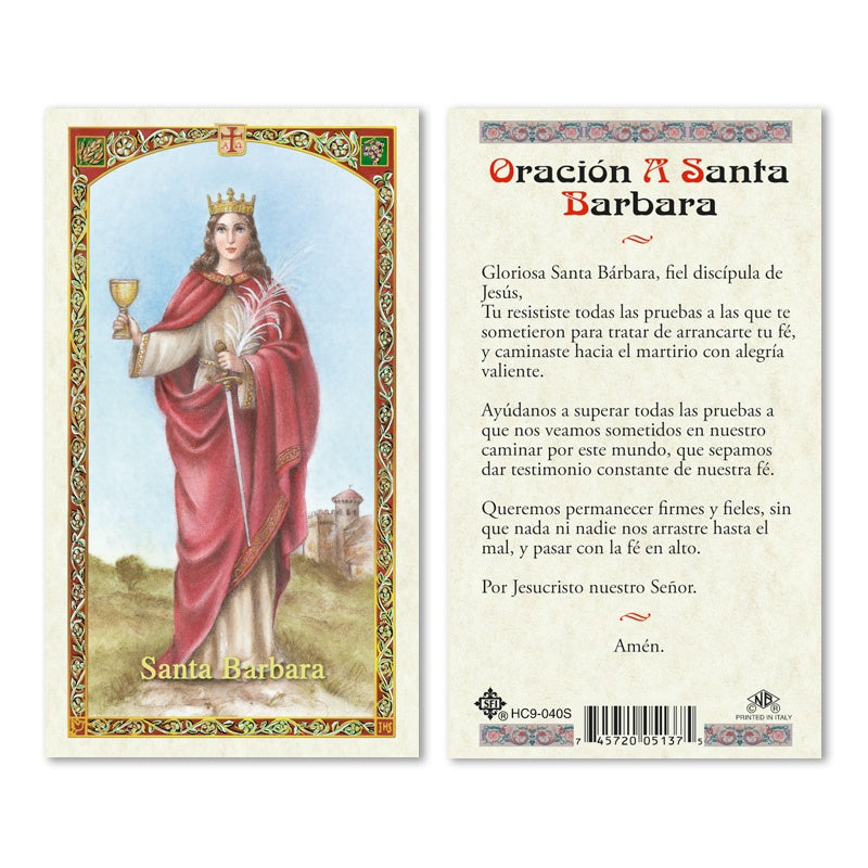 Oracion A Santa Barbara Estampa