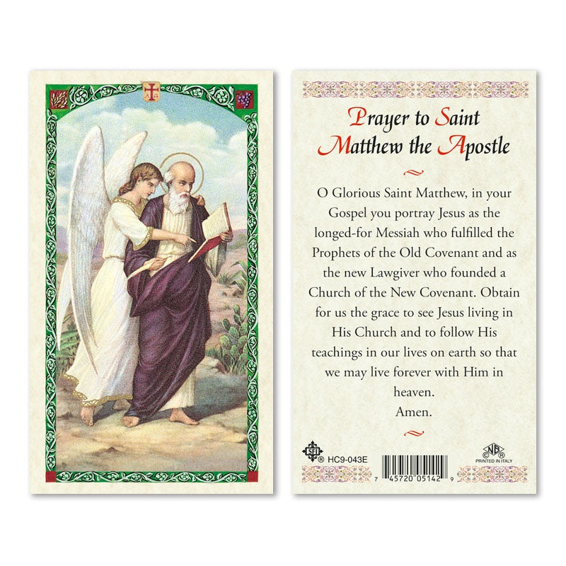 Prayer To Saint Matthew The Apostle Holy Card