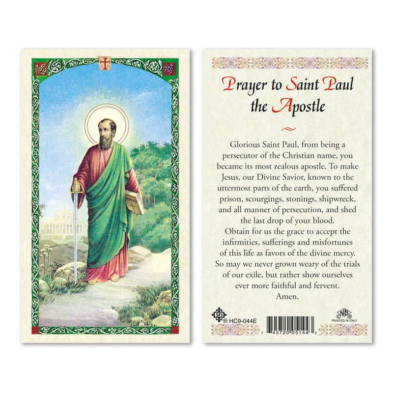 Prayer Of Saint Paul The Apostle Holy Card