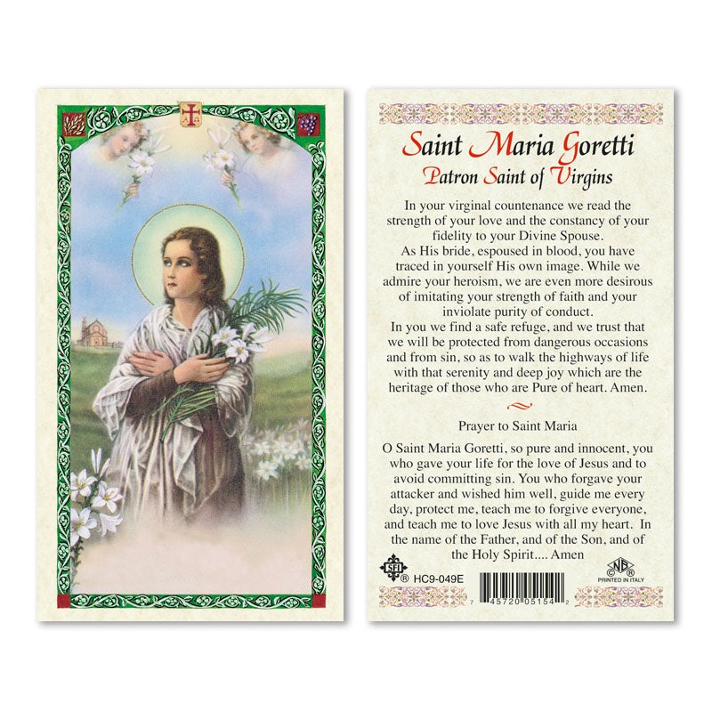 Saint Maria Goretti Patron Saint Of Virgins Holy Card