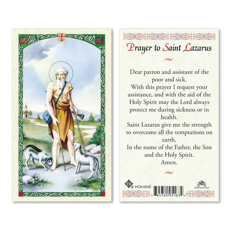 Prayer To Saint Lazarus Holy Card