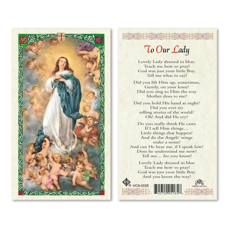 To Our Lady Holy Card