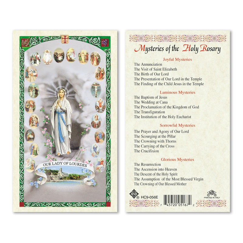 Mysteries Of The Holy Rosary Holy Card