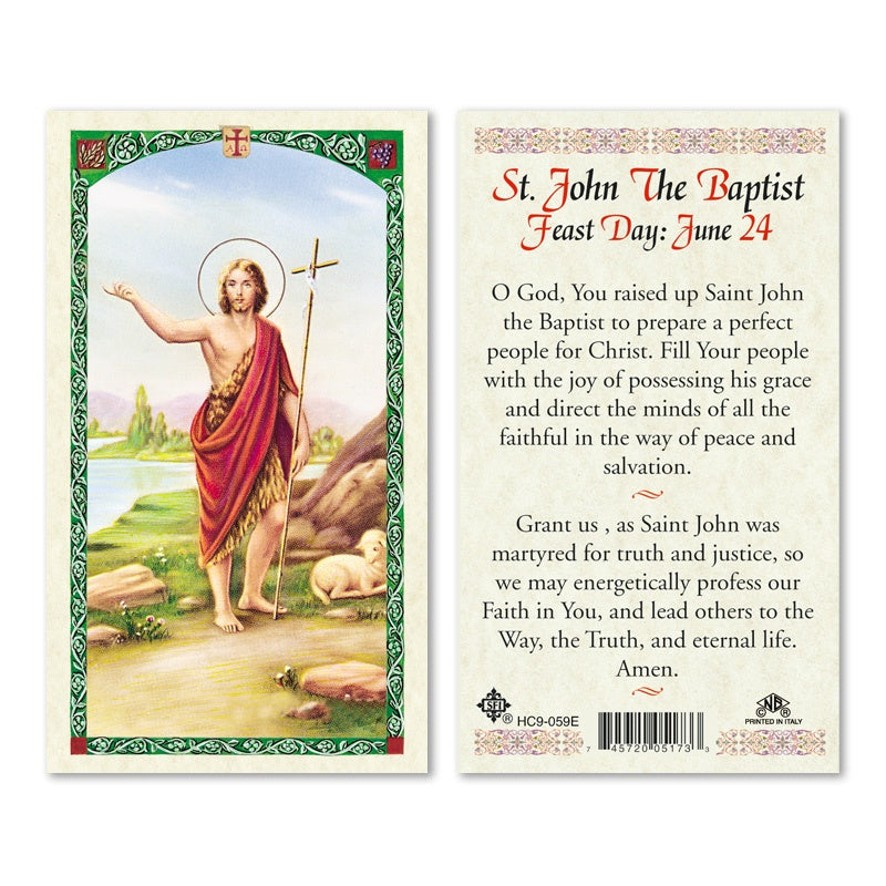 St. John The Baptist Feat Day: June 24 Holy Card