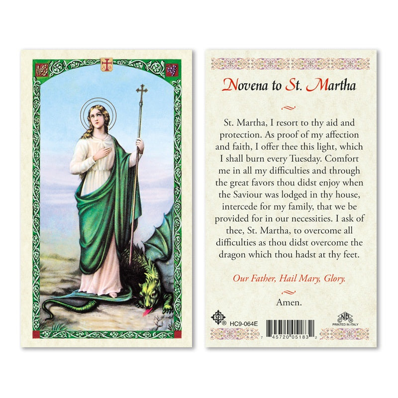 Novena To St. Martha Holy Card