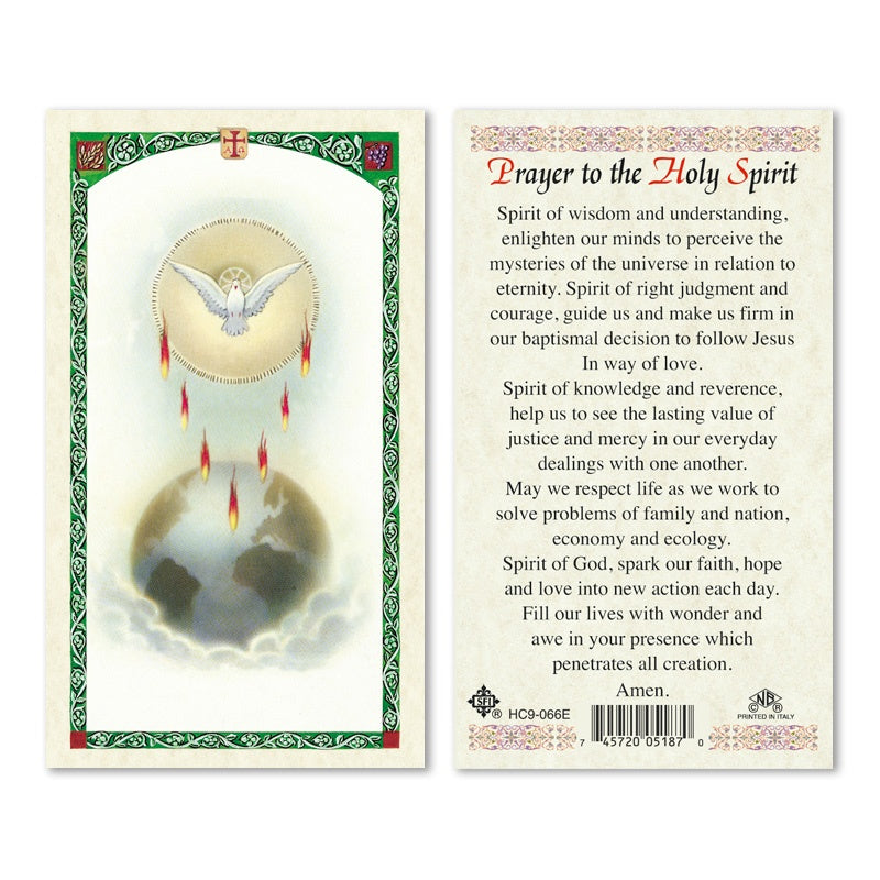 Prayer To The Holy Spirit Holy Card